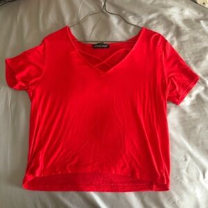 Red crop top